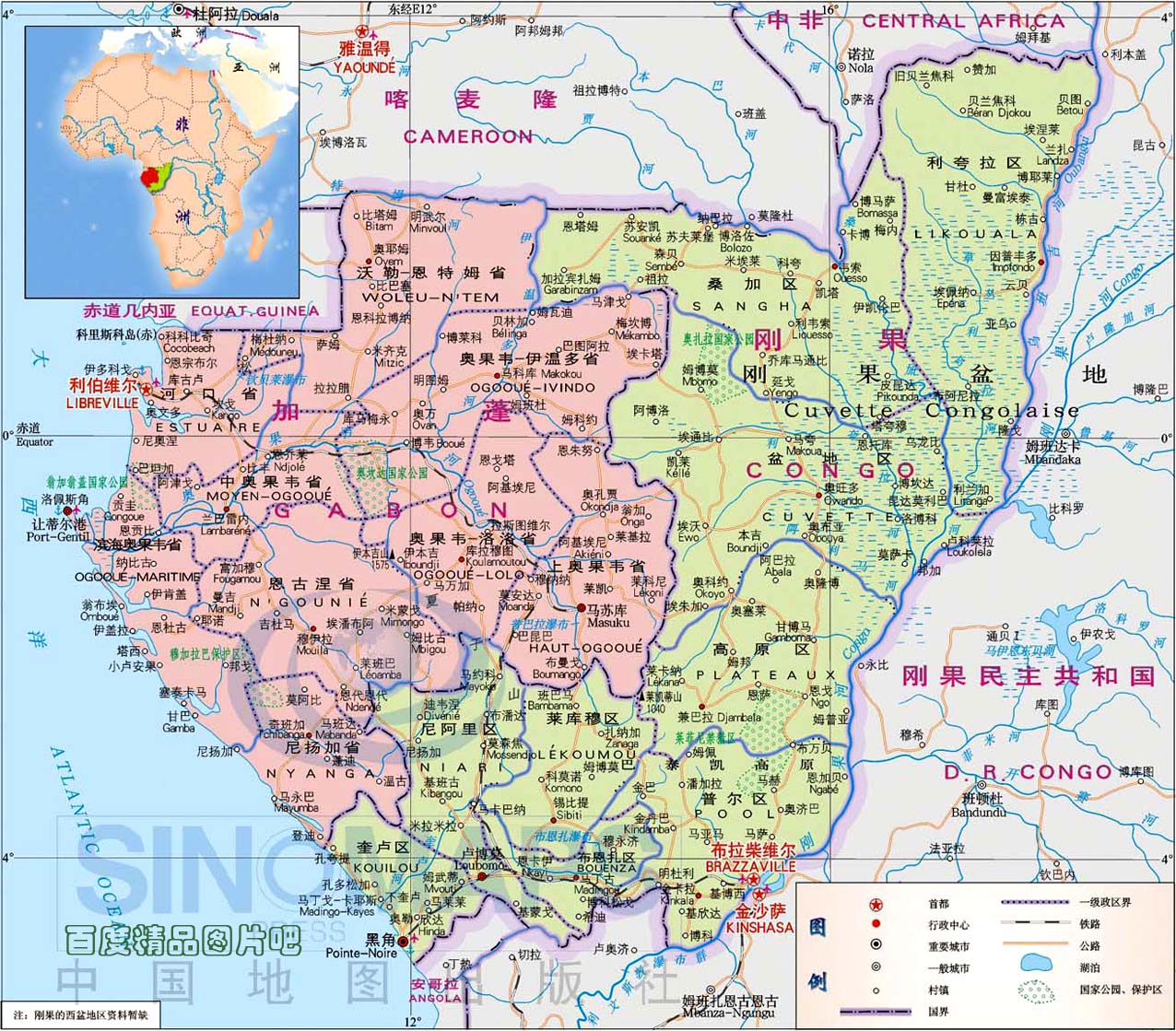 刚果共和国国土面积示意图