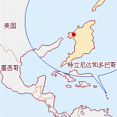 特立尼达和多巴哥国土面积示意图